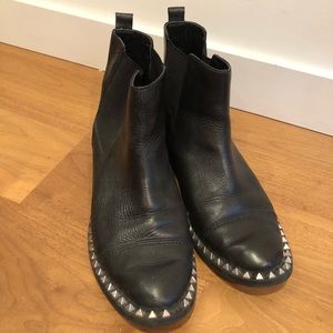Zara Black Studded Ankle Boots Size 38/8